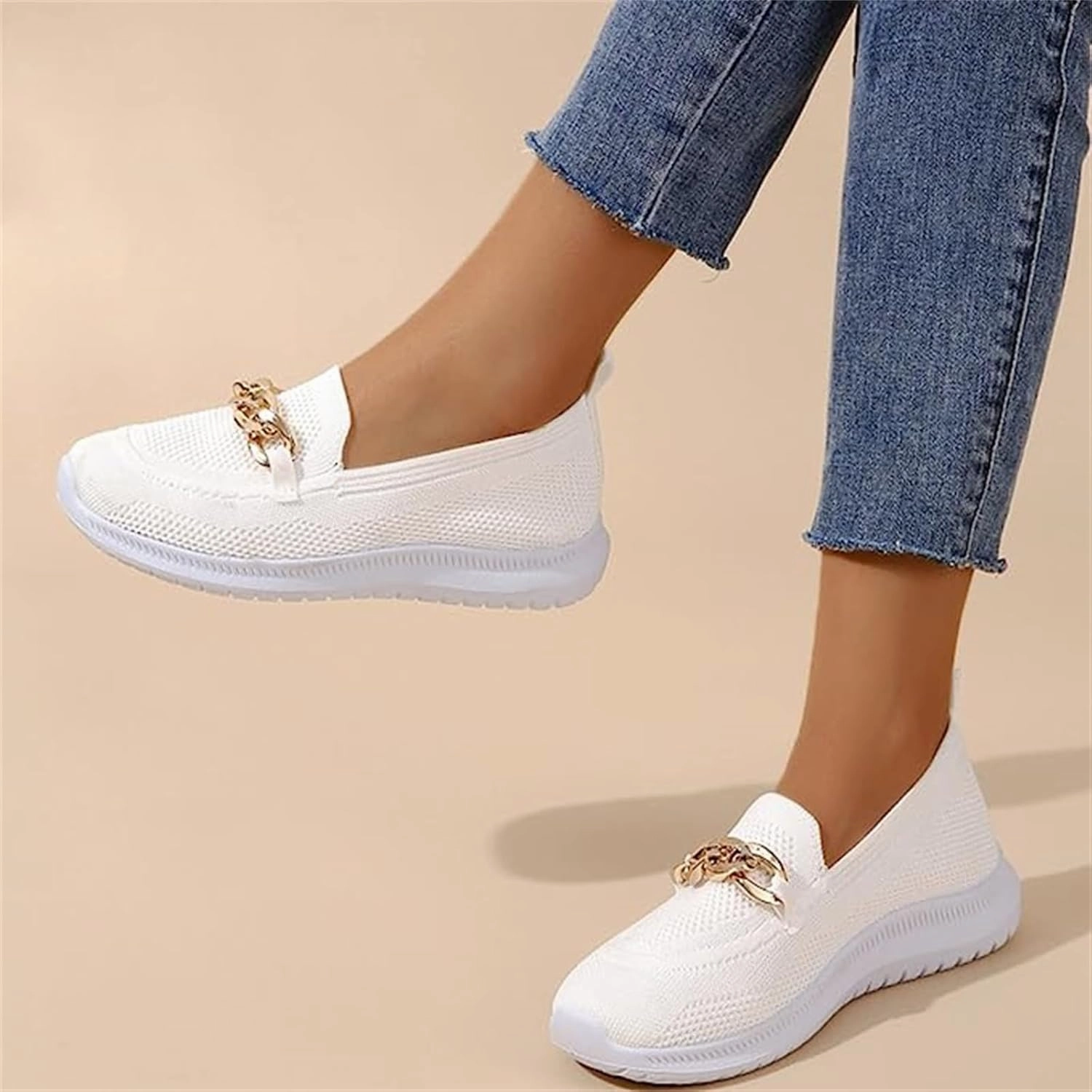 Leather Slip On Mule Ladmiple Sneakers For Women Slip On Walking Shoes Non Slip Fashion Casual Dressy Summer Fashion Comfortable Flats Loafer