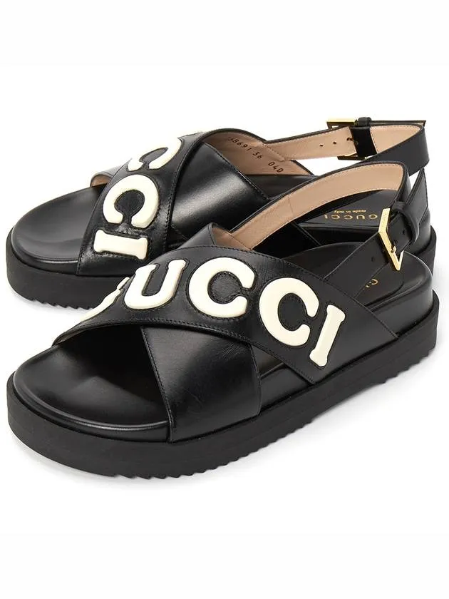 Gucci Women's Logo Leather Sandals Black Tall Rain Boots Wide Calf