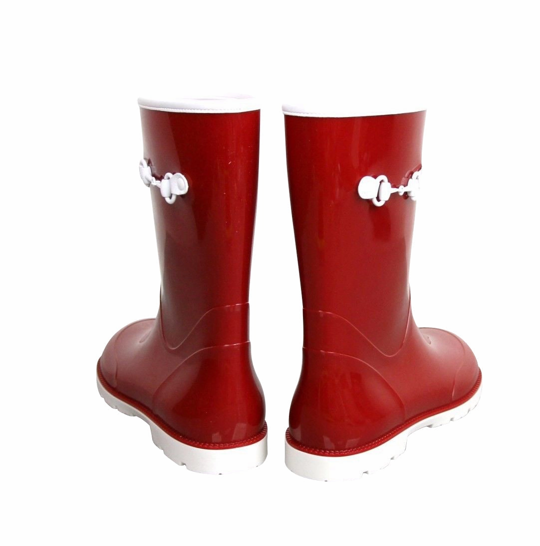 Gucci Kids Rain Boot With Horsebit Squirrel Rain Boots