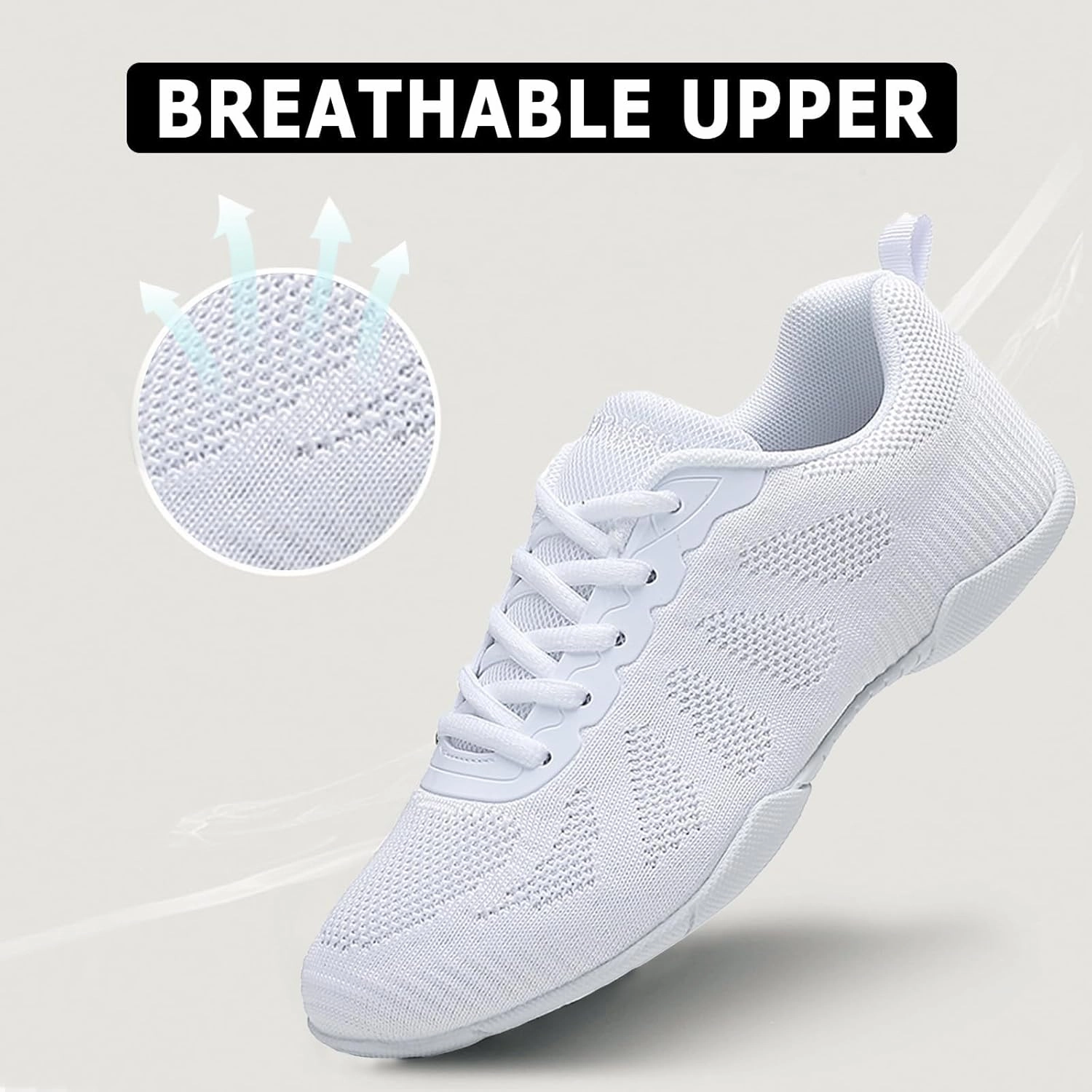 CERYTHRINA Youth Girls Cheer Shoes Women Cheerleading Dance Shoes Athletic Training Tennis Walking Competition Sneakers Adidas Marathon Training Shoes