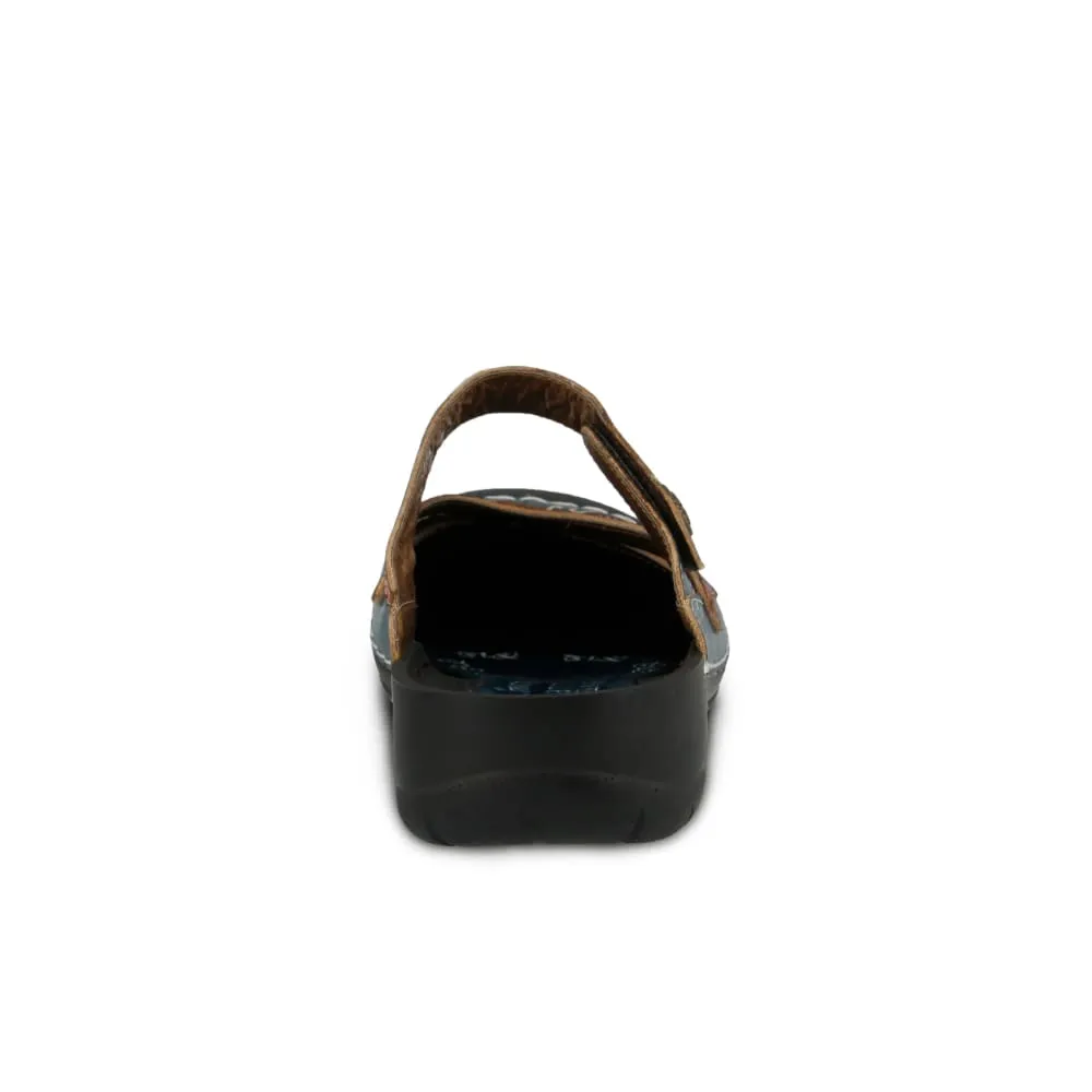 Spring Step Shoes L'Artiste Copa Hand Painted Leather Clogs Trucker Clogs