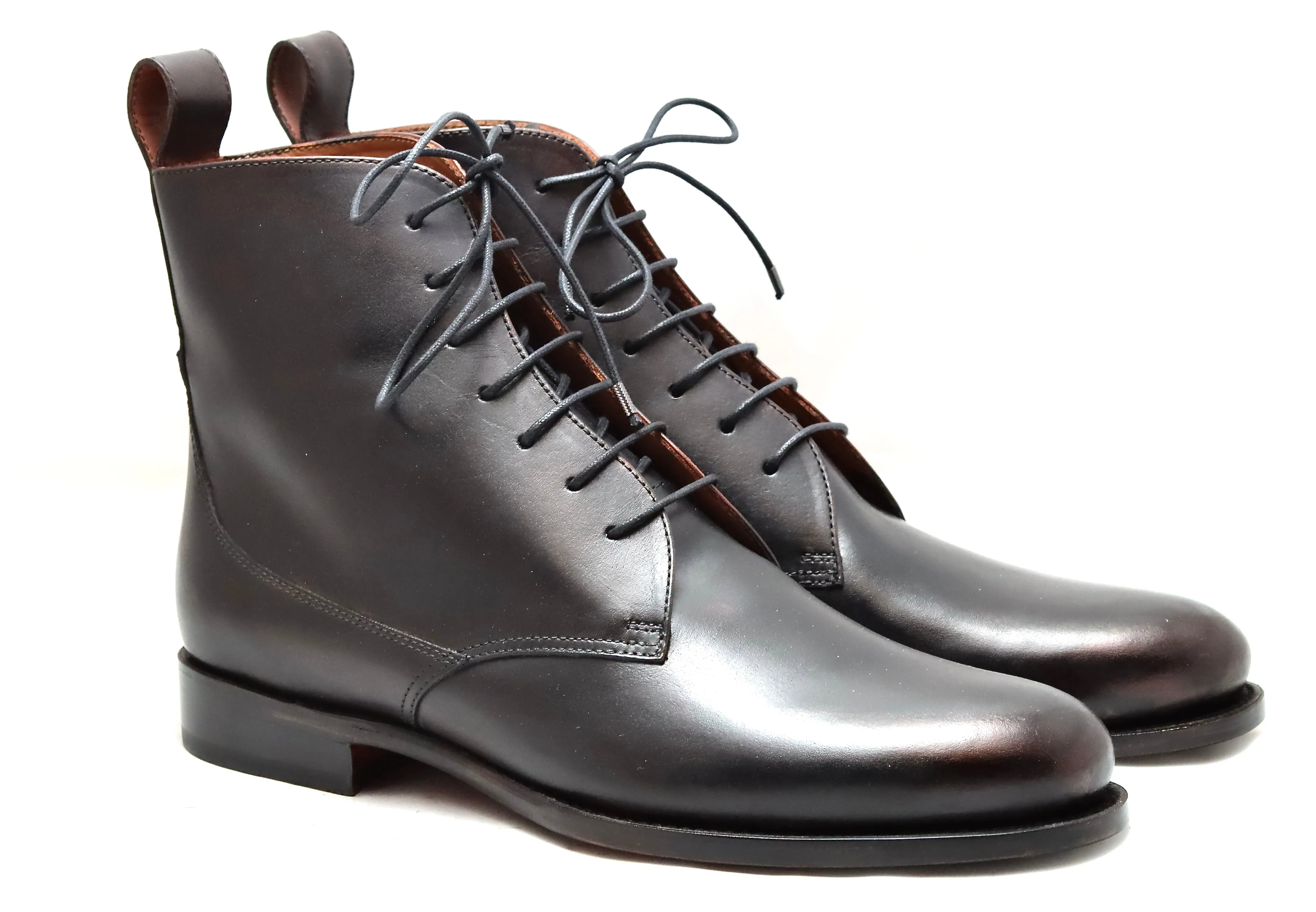 Tacova Boots Heel cap derby Boot  | black calf |wide fit