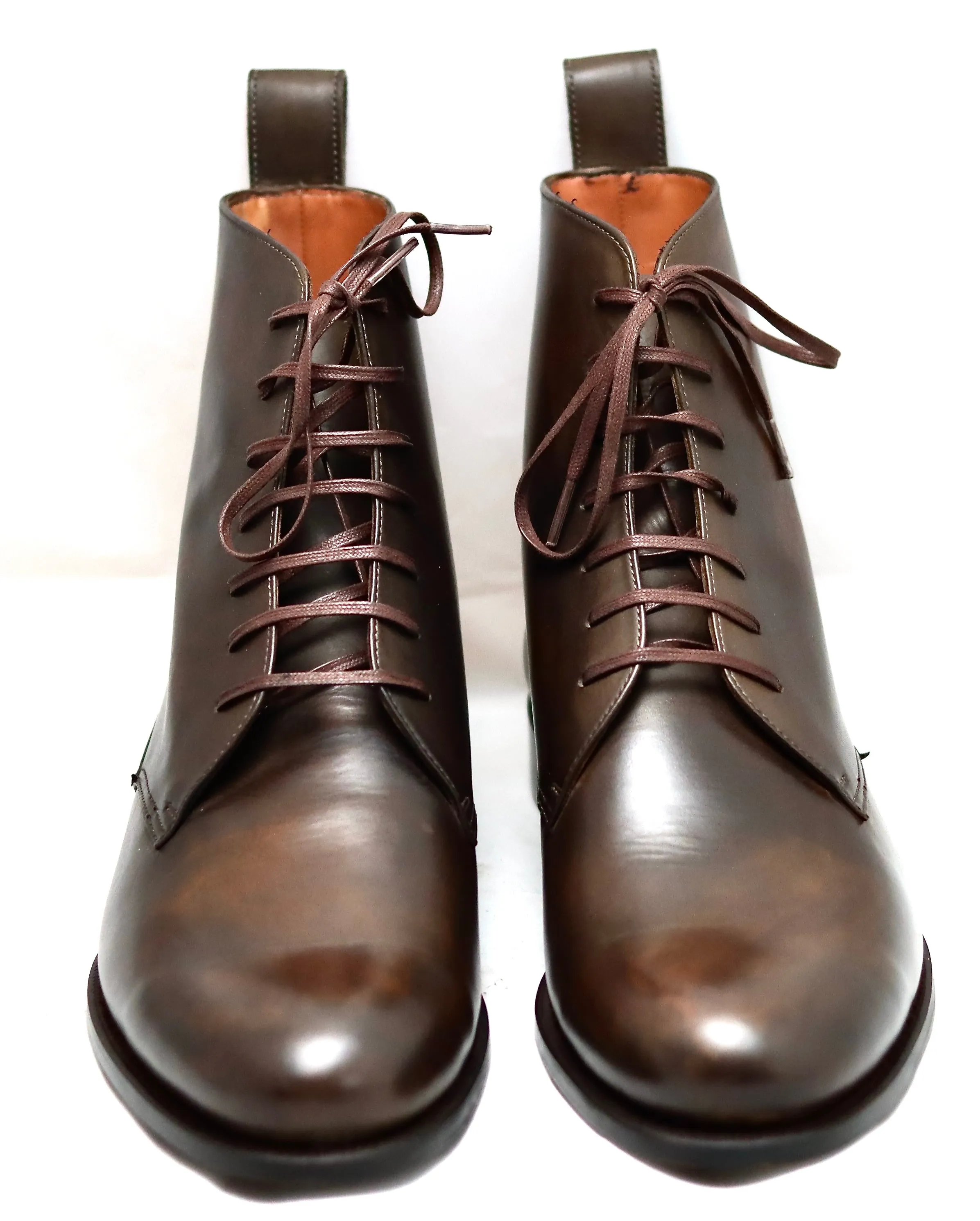 Heel cap derby Boot  | Dark walnut  | calf | wide fit Brown Boots Knee High Leather