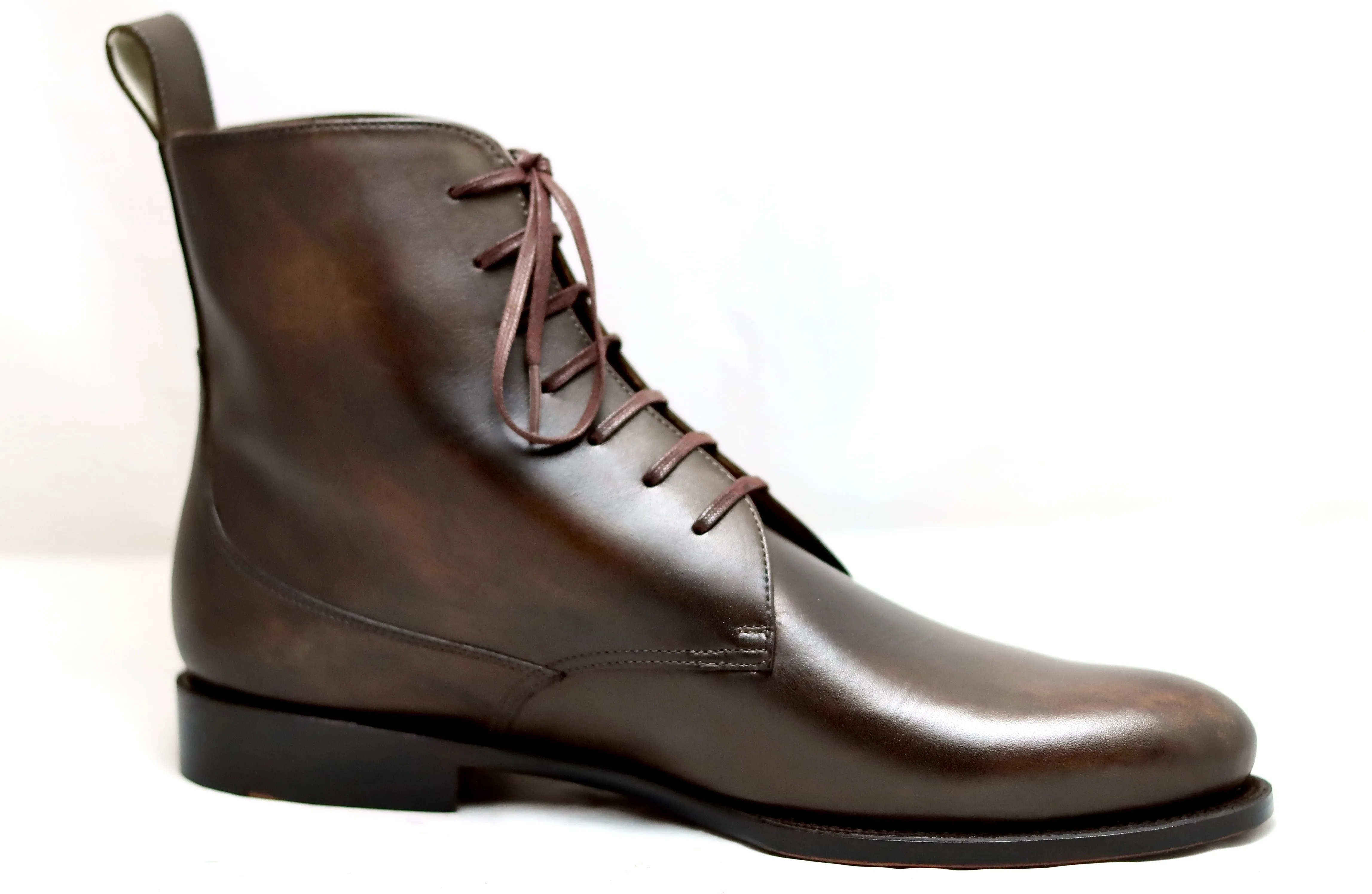 Heel cap derby Boot  | Dark walnut  | calf | wide fit Usmc Combat Boots