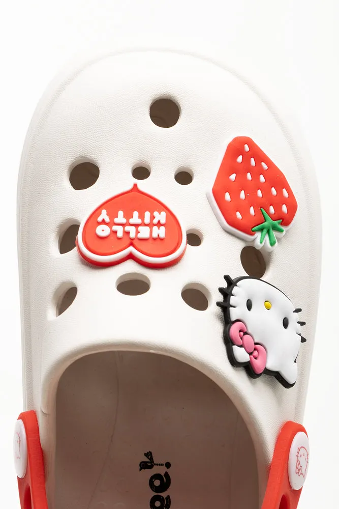 Hello Kitty Clogs White Classic Fuzz Lined Adult Clogs