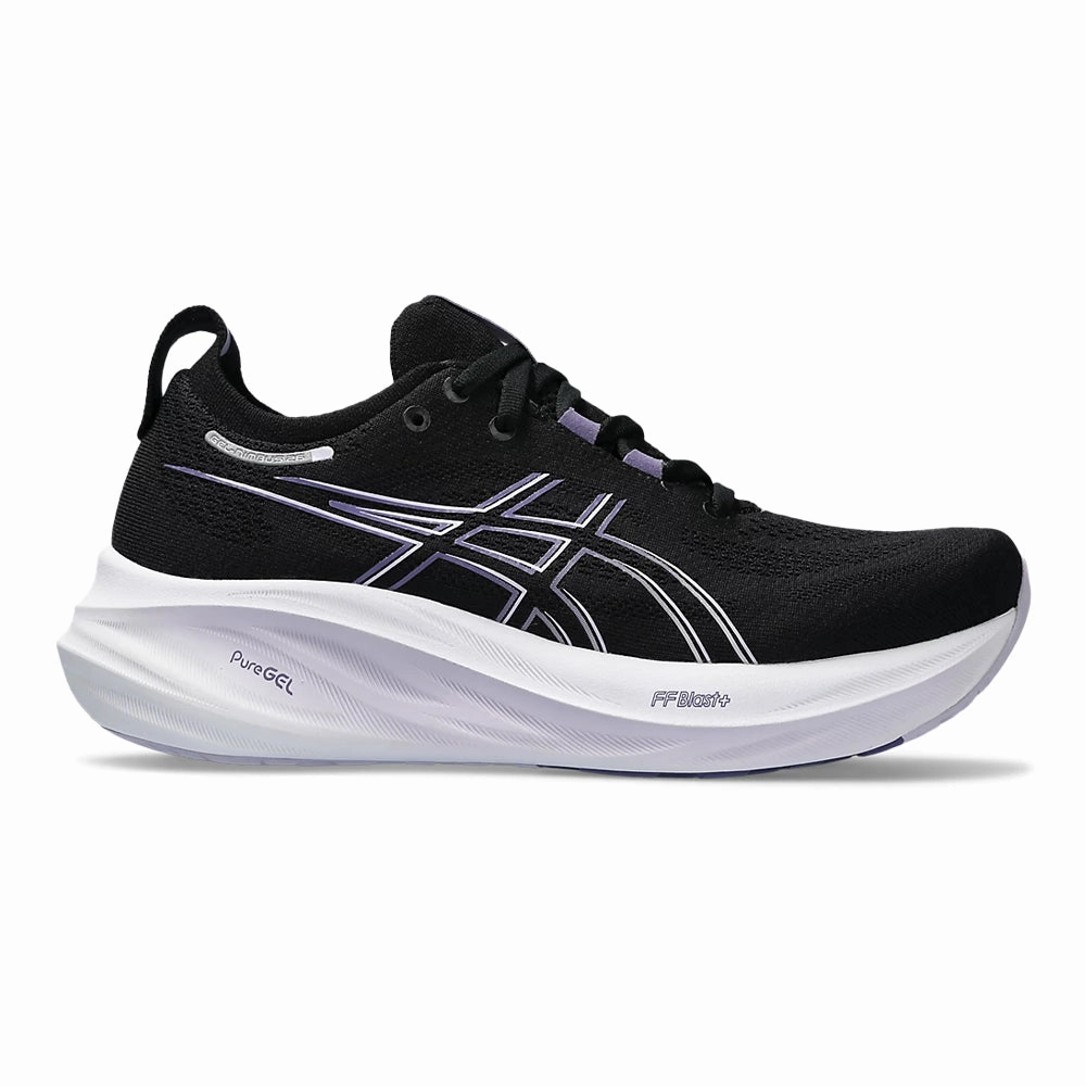 Asics Gel Pickleball Shoes Women's Asics GEL-Nimbus 26, Black/Dusty Purple, 11 B Medium