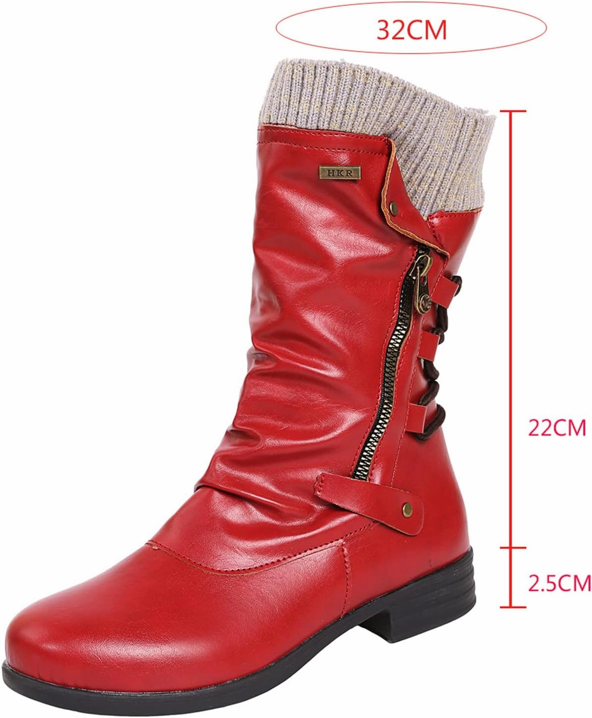 Dresses And Combat Boots Hiking Boots Women Retro Knit Elastic Ankle Western Cowboy Boots Zipper Chunky Heel Strappy Mid-Calf Boots