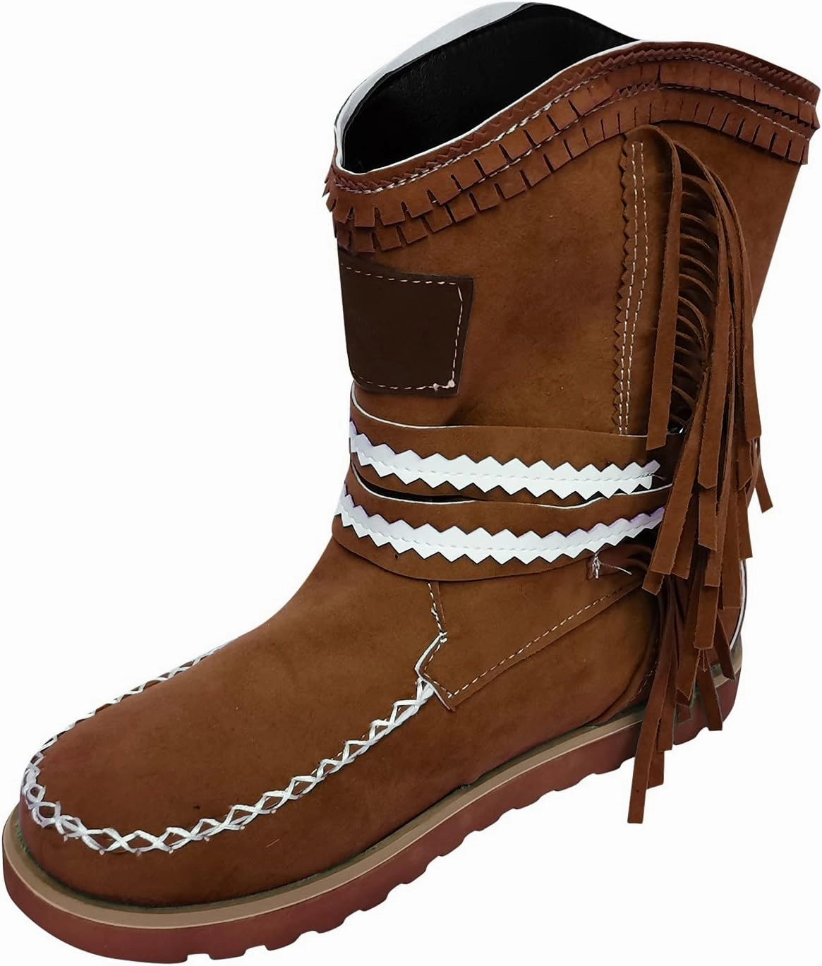 Hiking Boots Women Tassel Flat Cowboy Boots Suede Buckle Wedge Cowgirl Western Ankle Booties Ankle Bootie Multi-buckle Leather Combat Boots