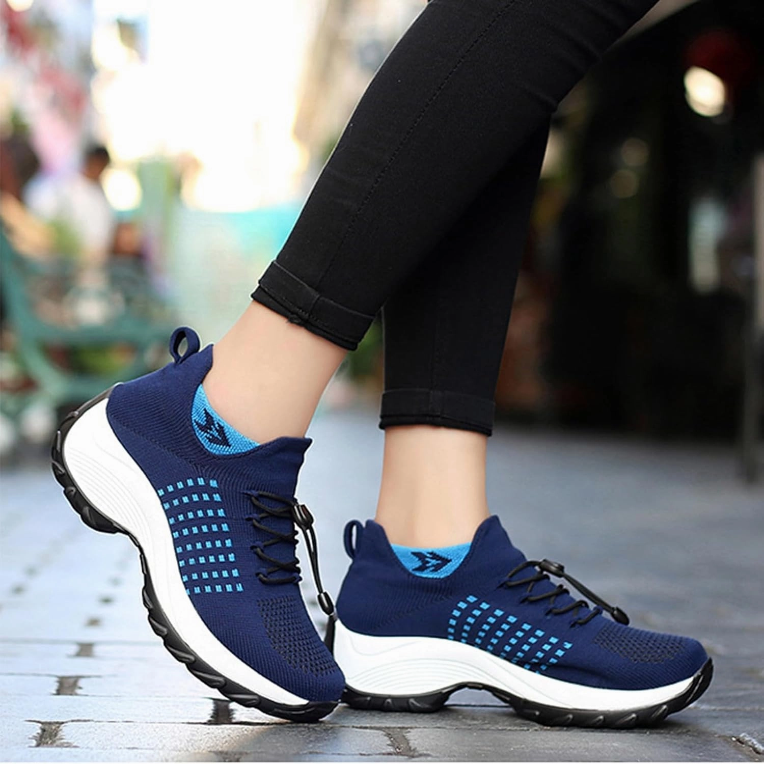 HINDOLA Women's Orthopedic Sock Sneakers Breathable Mesh Nursing Work Comfortable Casual Air Cushion Athletic Running Jogging Shoes Gym And Training Shoes