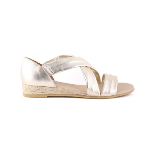 Stuart Weitzman Marguerita Wedge Heel Espadrilles HOLLIE Light Gold