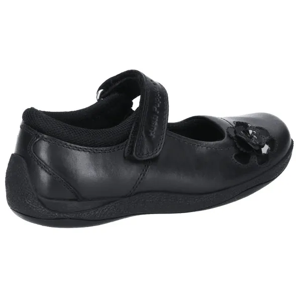 Hush Puppies Girls School Shoe Jessica Snr Black Leather Mary Jane Strappy Shoes