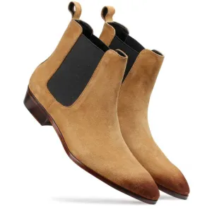 Solomon Boots Iceman Chelsea Boots In Camel Color Suede