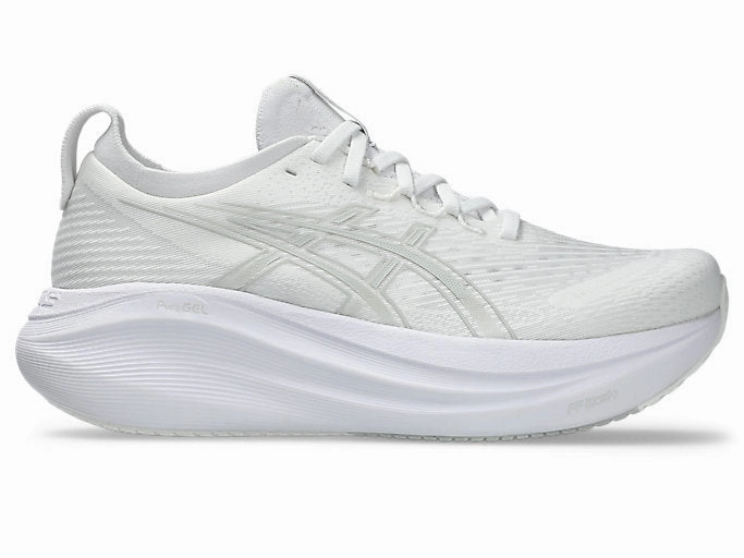 Women's Asics Gel-Nimbus 27, White/Glacier Grey, 8.5 B Medium Asics Metrolyte Slip-on Walking Shoe