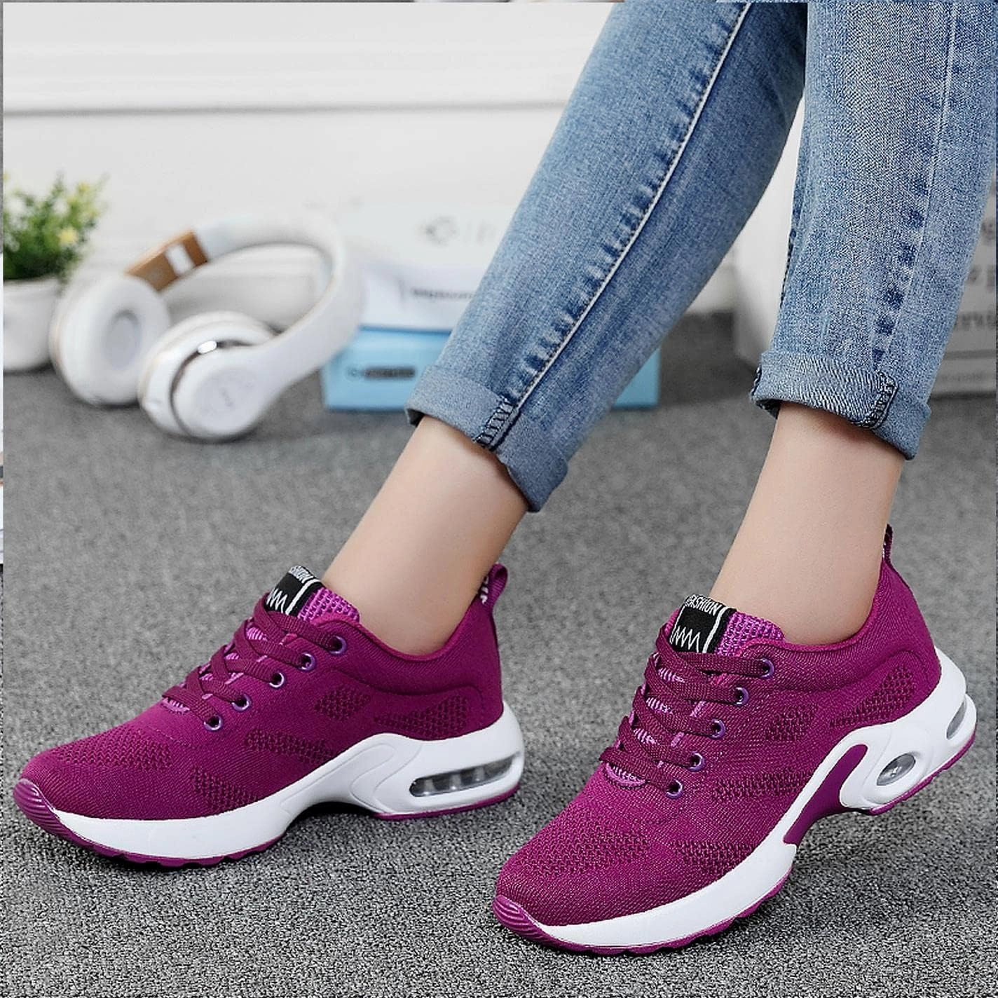 Mizuno Wave Momentum 2 Mid Volleyball Shoes ihinzry Women's Air Running Shoes Lightweight Comfortable Non-Slip Walking Shoe Outdoor Breathable Fashion Mesh Sneakers