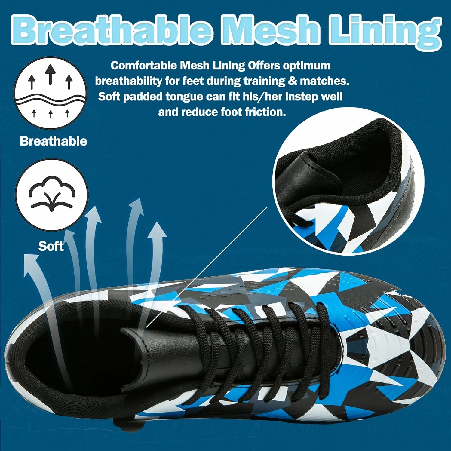 Kids Soccer Cleats Boys Girls Youth Football Cleats for Boys Girls Athletic Outdoor Soccer Shoes Lightweight Teenager Unisex Training Football Shoes for Little and Big Kid Soccer Cleats 12.5