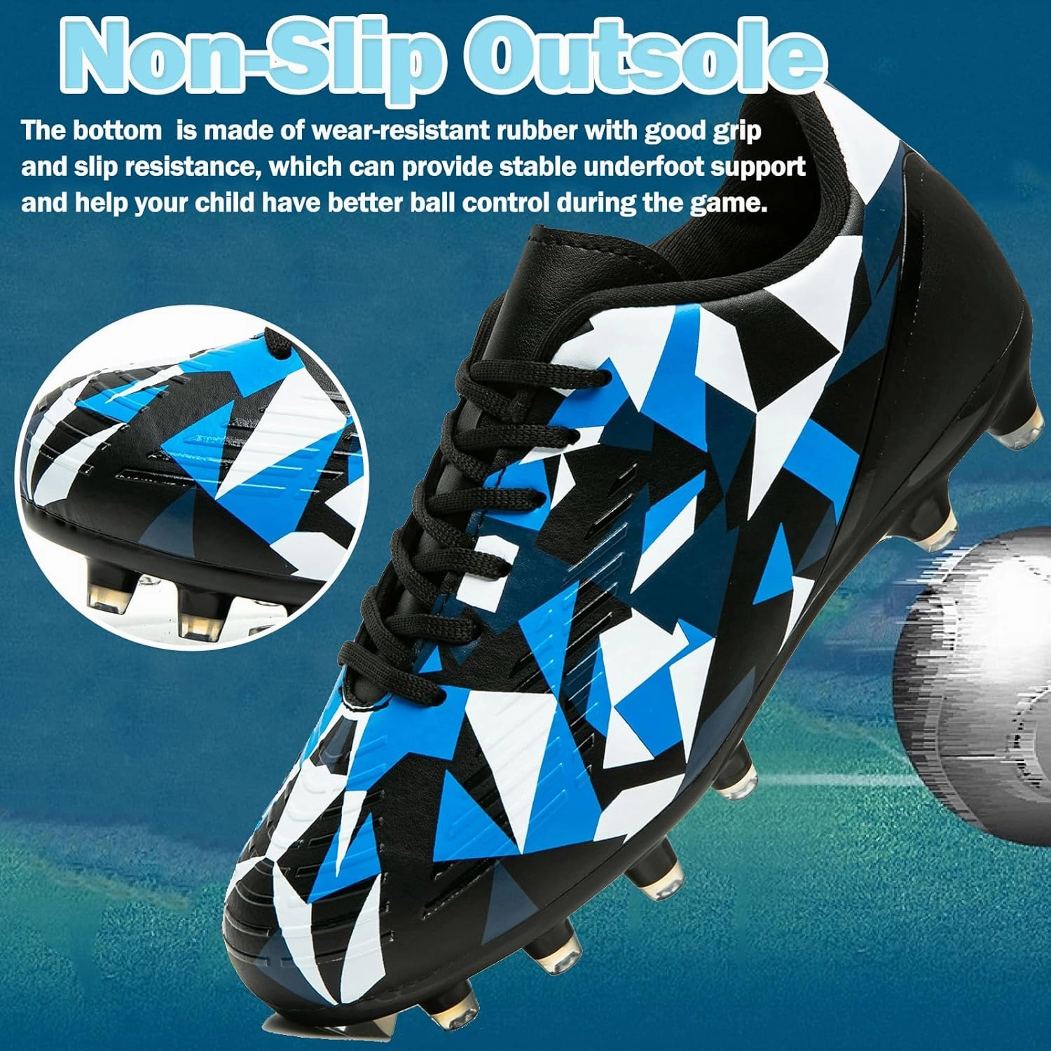 Soccer Cleats Defender Kids Soccer Cleats Boys Girls Youth Football Cleats for Boys Girls Athletic Outdoor Soccer Shoes Lightweight Teenager Unisex Training Football Shoes for Little and Big Kid