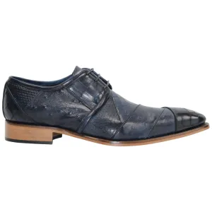 Imperio Ocean Blue Calf-Skin Leather Print Oxfords | Duca Dress Shoes for Men Best Oxford Dress Shoes