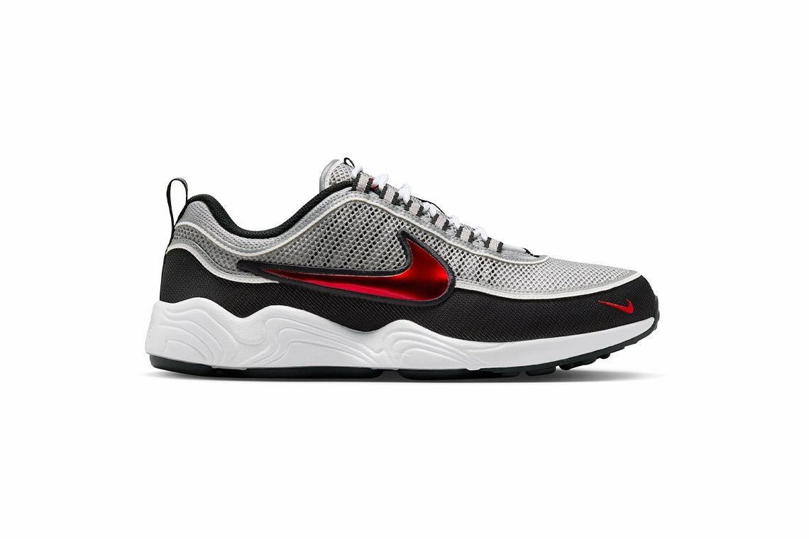 Nike Air Zoom Spiridon SP - Metallic Silver / Sport Red Nike Max Air Basketball Shoes