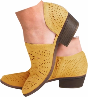 SACFOF Women's Ankle Boots Casual Cutout Booties Chunky Stacked Heel Perforated Side V Cut Western Shoes Slip-on Short Boots Men Alexander Mcqueen Tennis Shoes