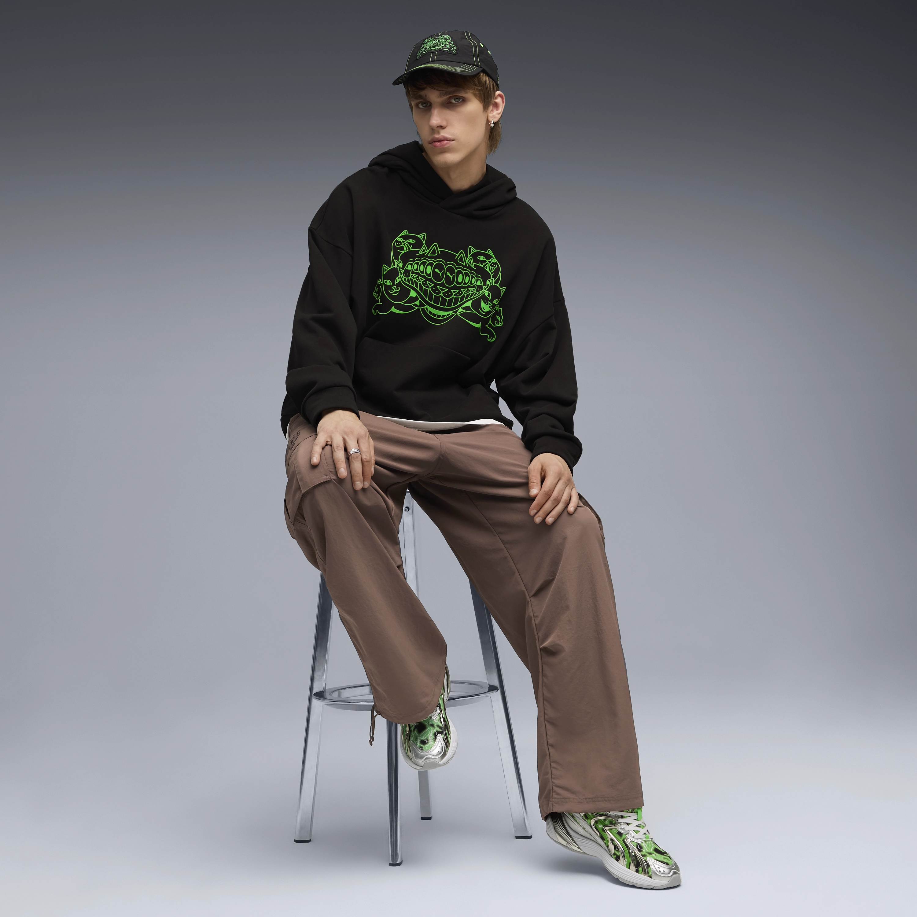 Inverse (Puma Silver-Fluro Green Pes) New Puma Running Shoes