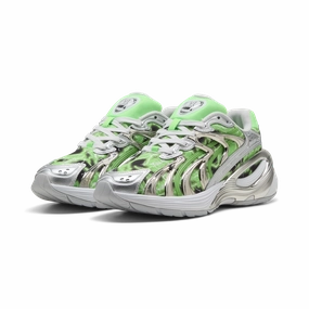 Puma Iconic Shoes Inverse (Puma Silver-Fluro Green Pes)