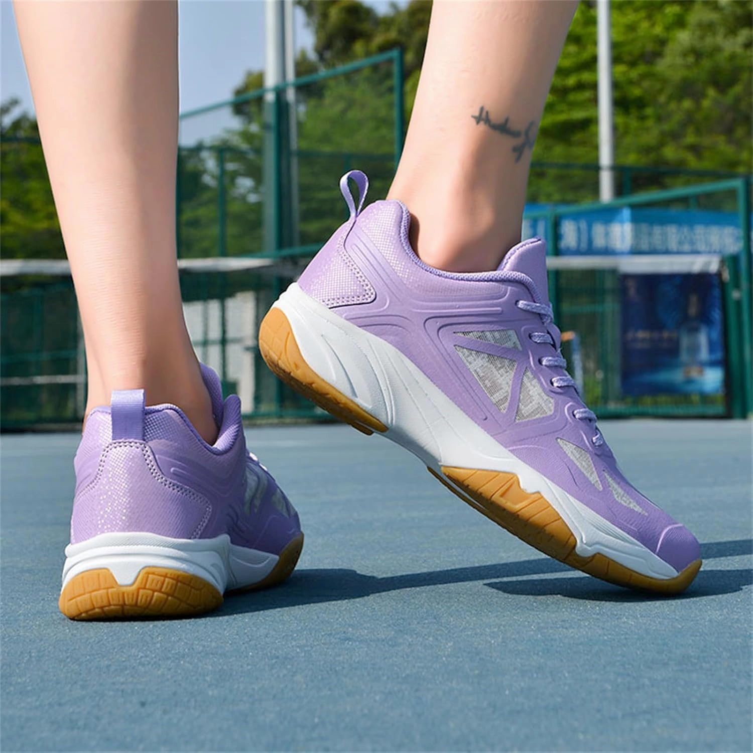 JiuQing Women's Tennis Shoes Lightweight Badminton Pickleball Sneaker Breathable Non-Slip Comfortable Indoor Court Shoes Great Volleyball Shoes