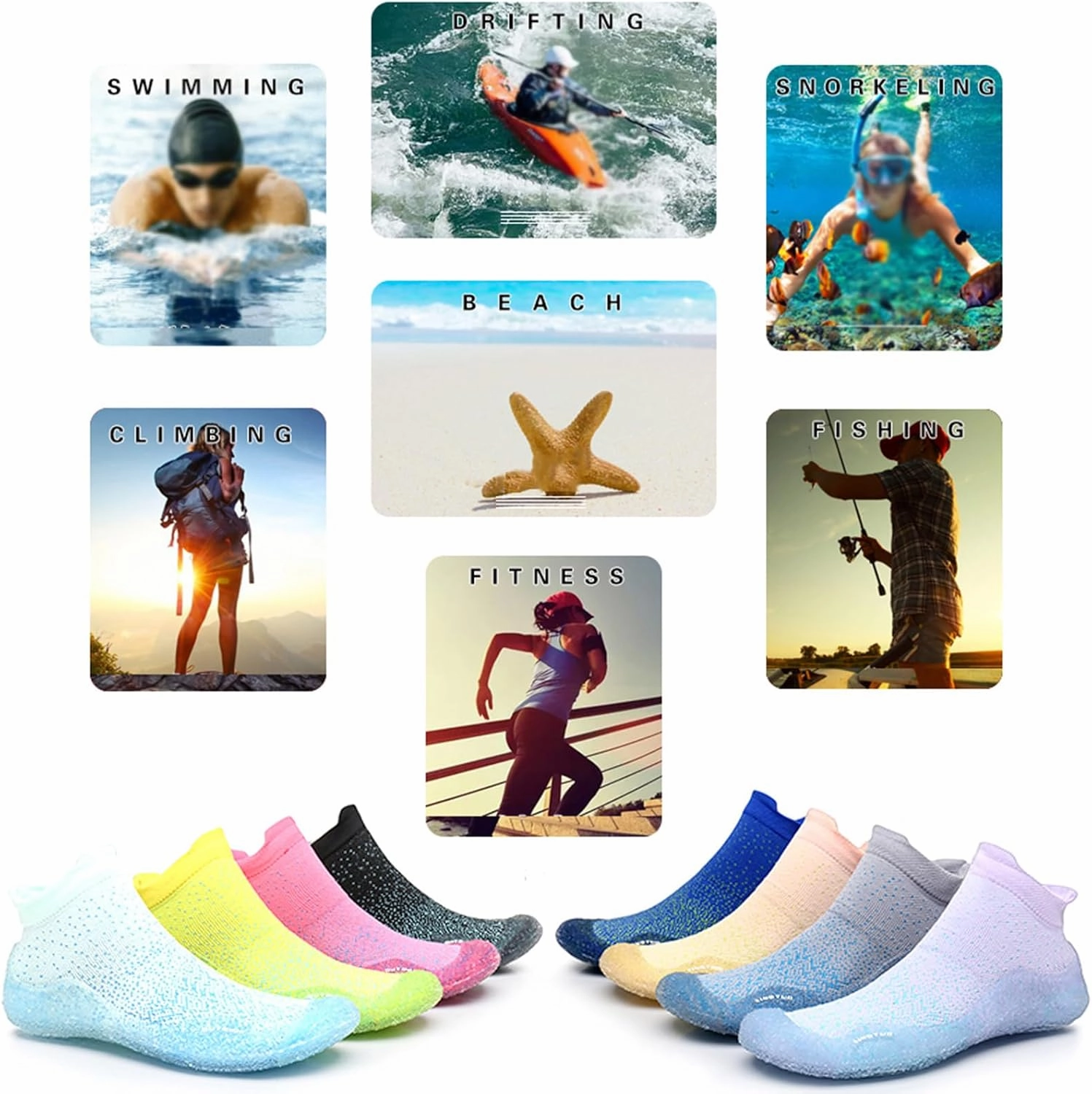 JiuQing Womens Barefoot Sock Shoes Beach Water Shoes Breathable Non-Slip Portable Indoor Fitness Yoga Socks Lace Up Training Shoes