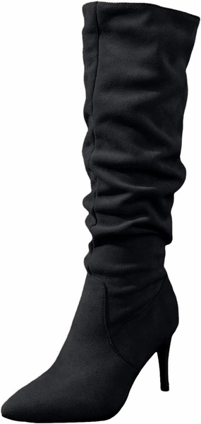 Ankle Boots for Women Comfy Knee High Boots for Women Women's Fashion Hundred Solid Color High Heel Knee Boots Knee High Boots Pointed Toe