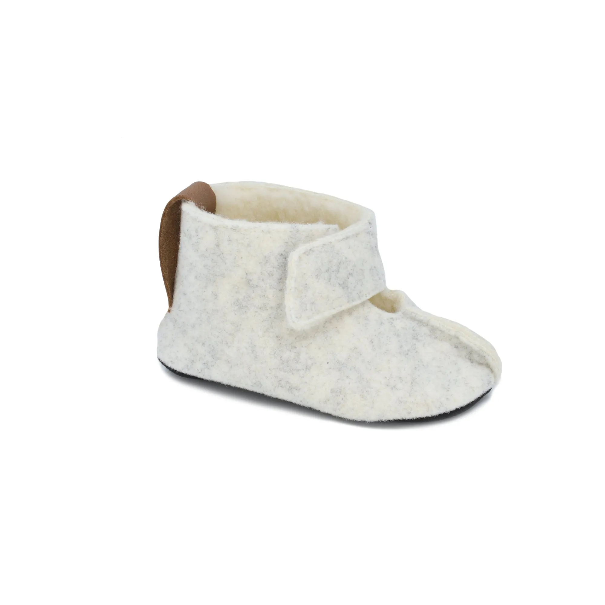 Slippers Diabetic KAKU Kids' Slippers with Sheep's Wool & Felt - White