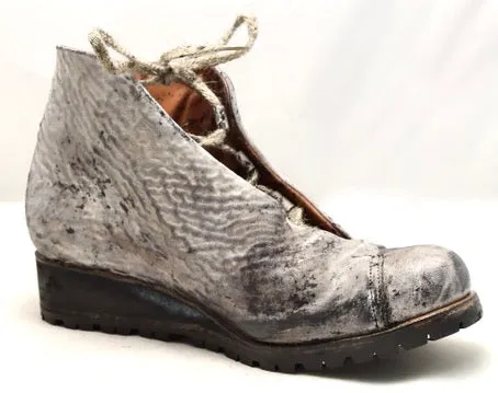 Asym derby boot | charcoal dip dye | raw culatta Cordovan Boots