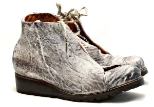 Asym derby boot | charcoal dip dye | raw culatta Boots That Make You Taller