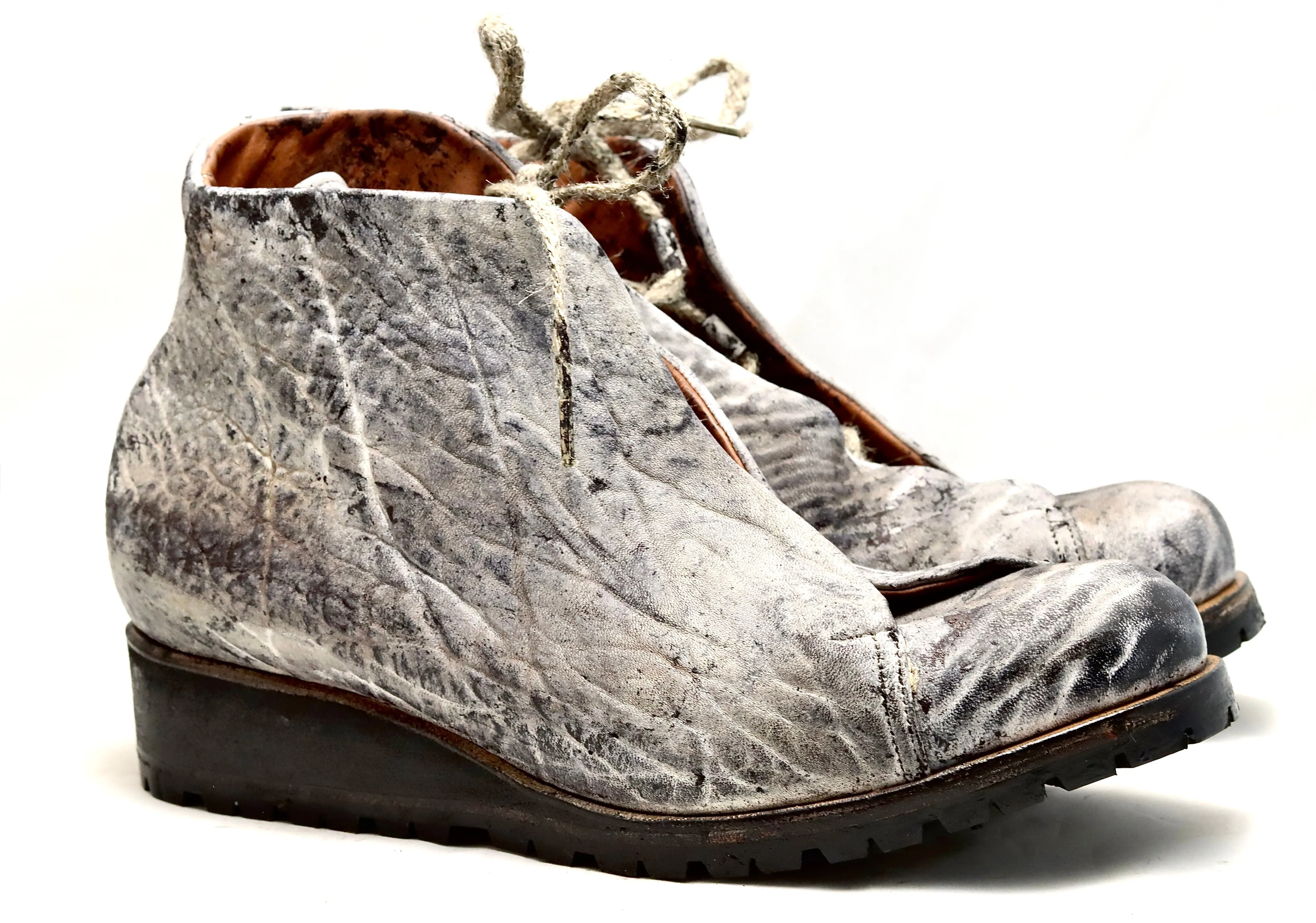 Asym derby boot | charcoal dip dye | raw culatta Usmc Boots