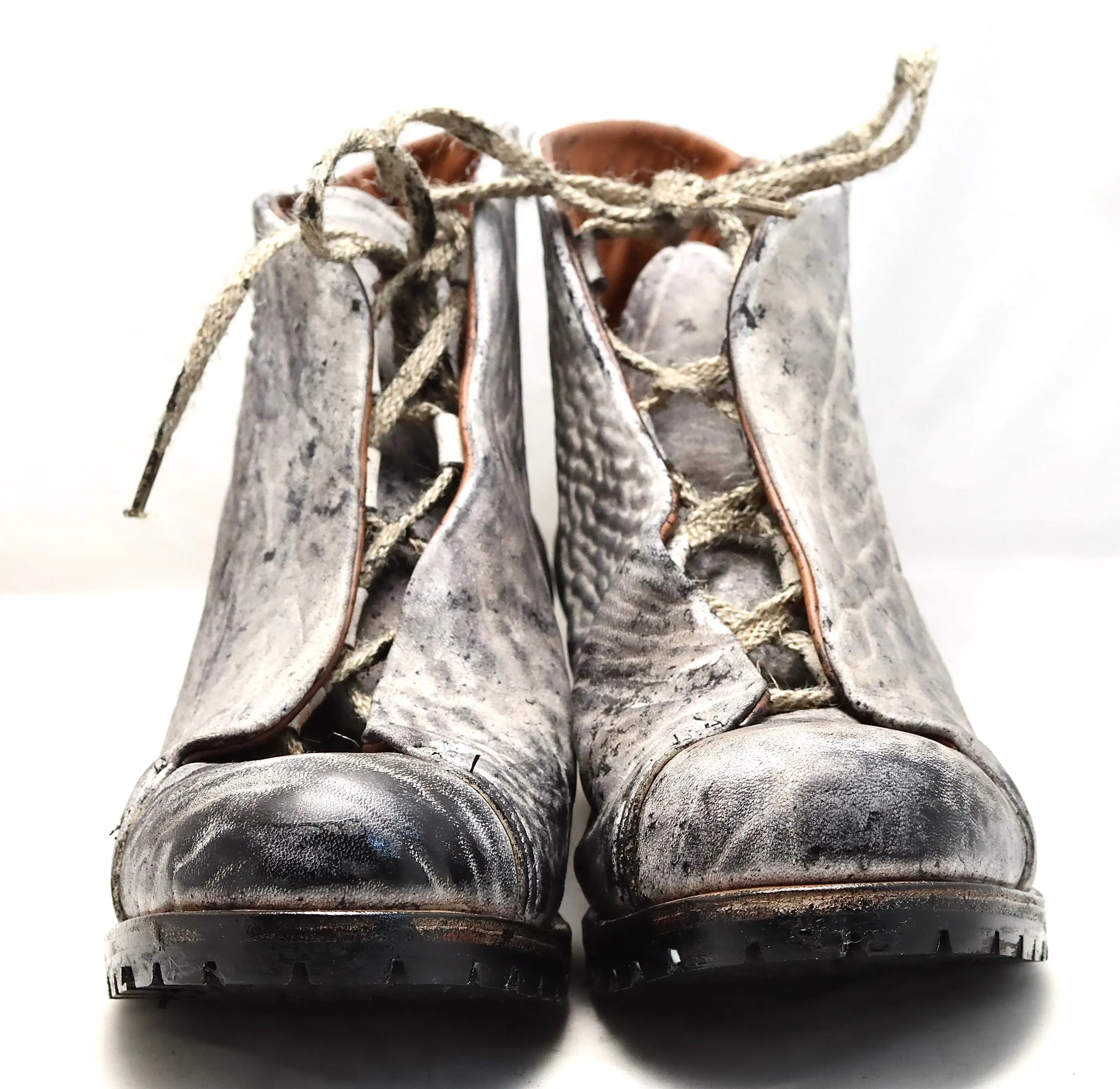 Floral Doc Boots Asym derby boot | charcoal dip dye | raw culatta