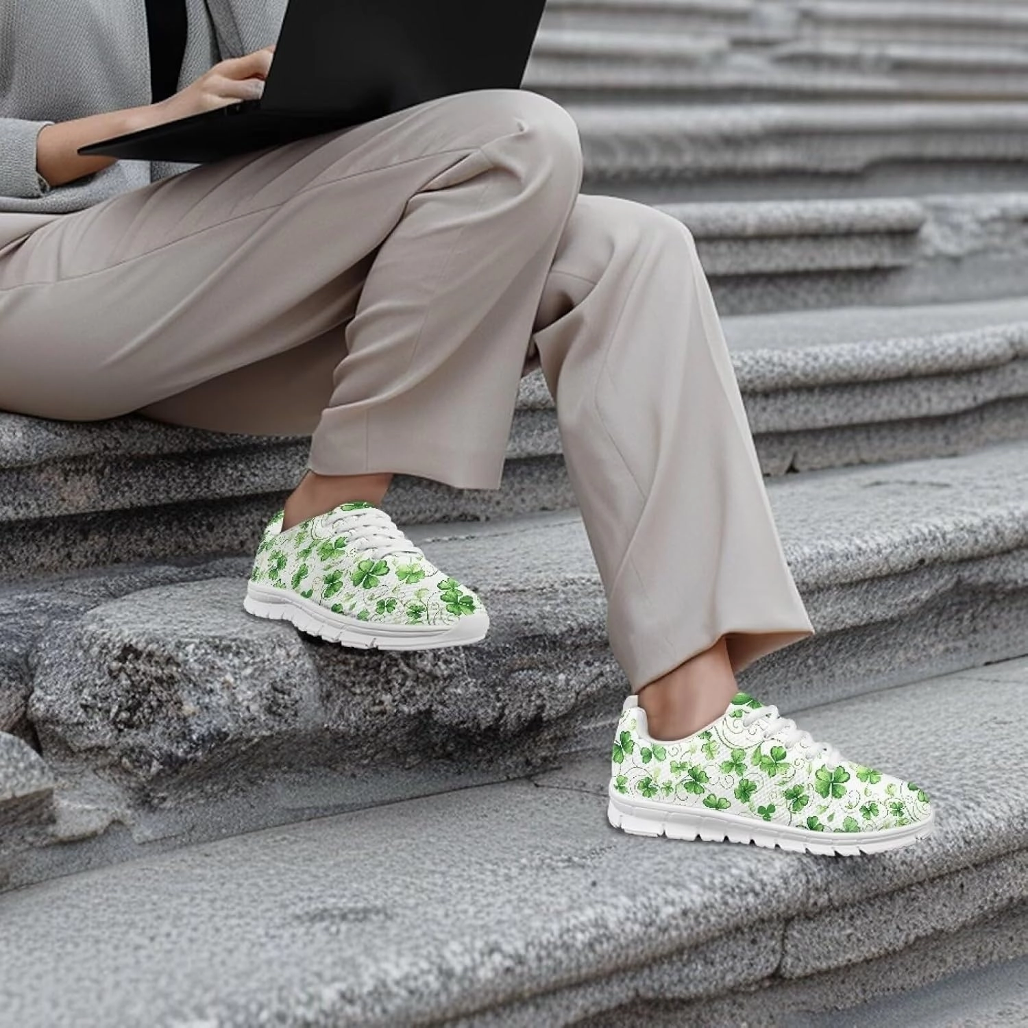 Badminton Wide Shoes KEIAHUAN Women Running Shoes Casual Mesh Flats Lightweight Tennis Shoes Washable Strap Lace-up Walking Sneakers Non-Slip Training Shoes