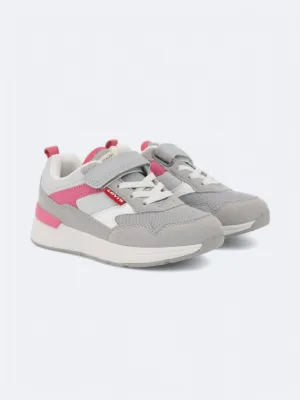 Kids Girl's Colorblocked Sneakers,Grey/Pink Sneakers With Suits