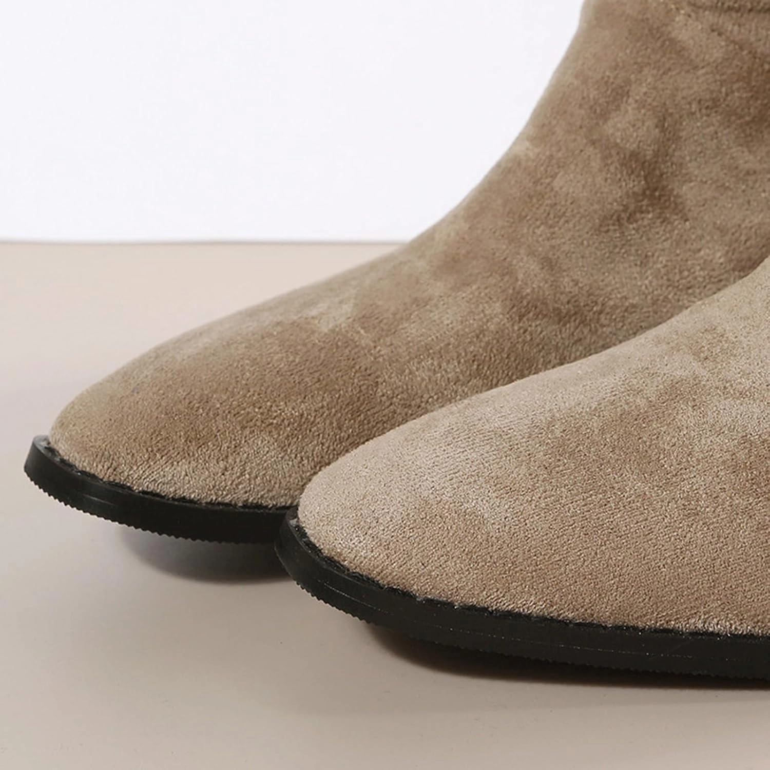 Knee High Boots Women Ankle Boots Pointed Thick Heeled High Heeled Shoes Fashionable Comfortable Stacking Booties Jade Knee High Leather Biker Boots