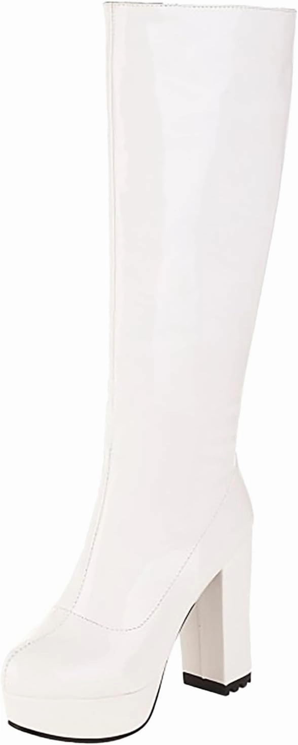 Knee High Boots Women Winter Boots for Women Big Size Thigh High Boots Candy Color PU Leather Super High Heel Boots Bowman Knee High Boot