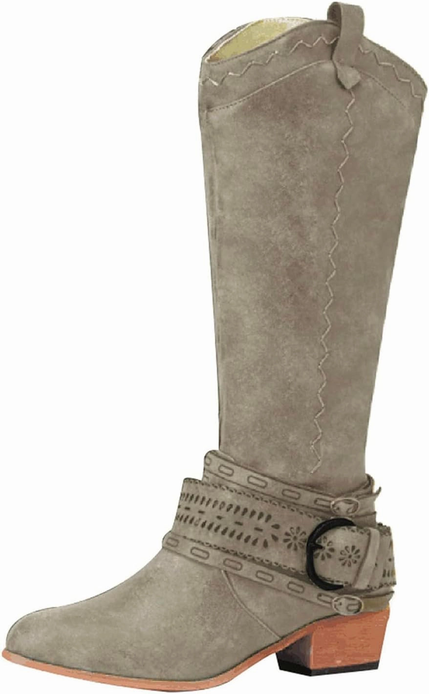 Knee High Cowboy Boots for Women Cowgirl Boots Women Fashion Western Pointed Toe Knee High Chunky Heels Cowboy Boots Knee High Leather Boots Wide Calf