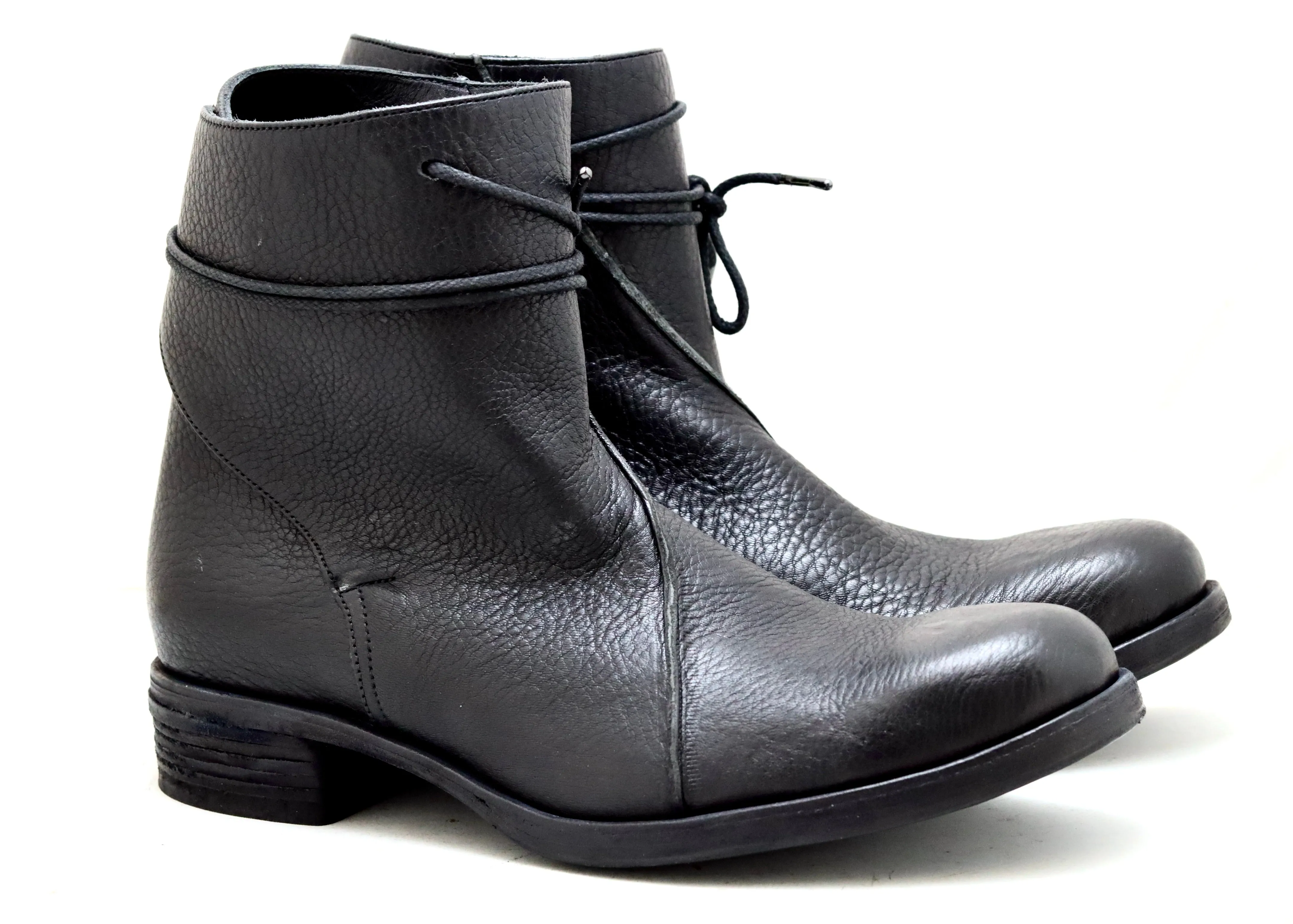 Lace around boot  | vachetta grain | black Boots Thigh