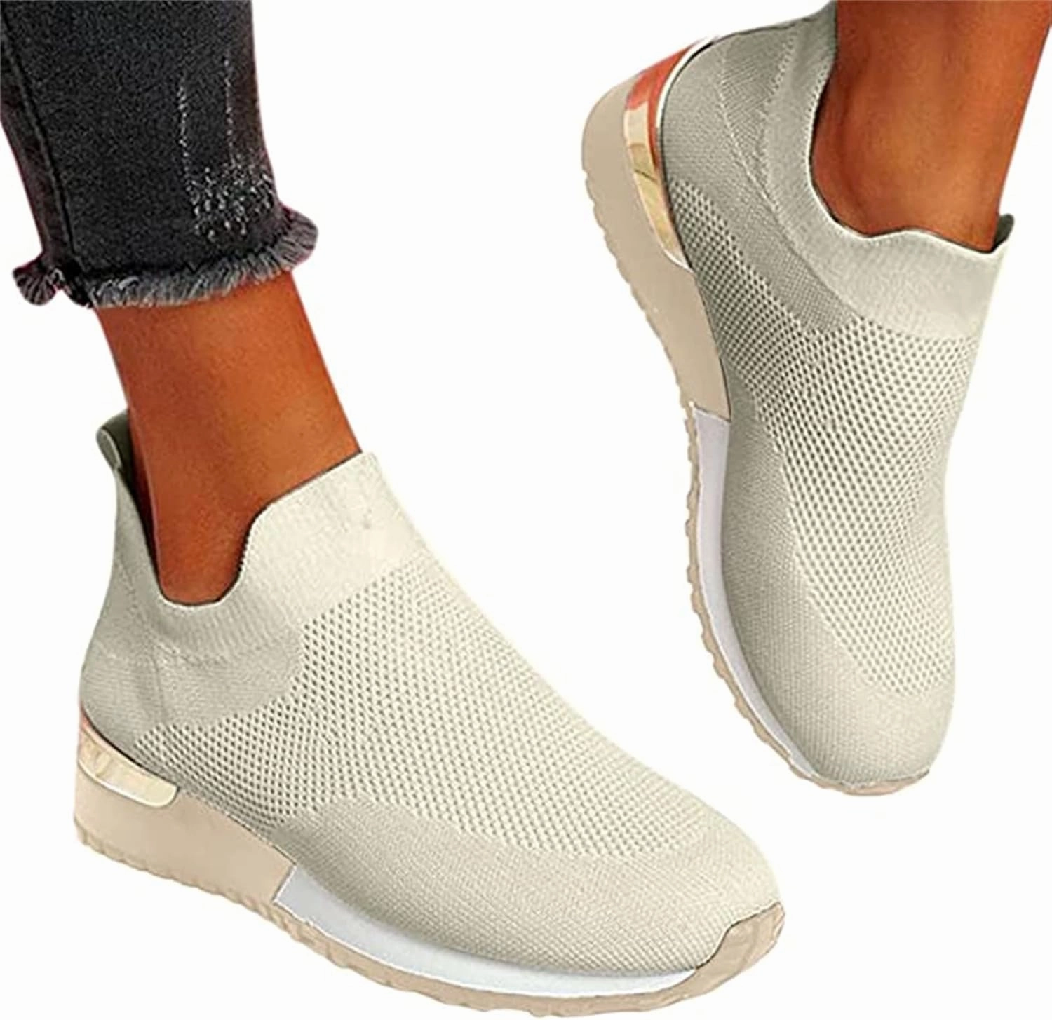 Ladmiple Gym Shoes For Women Workout Running Slip On Walking Shoes Non Slip Breathable Casual Athletic Tennis Sneakers Michigan Tennis Shoes