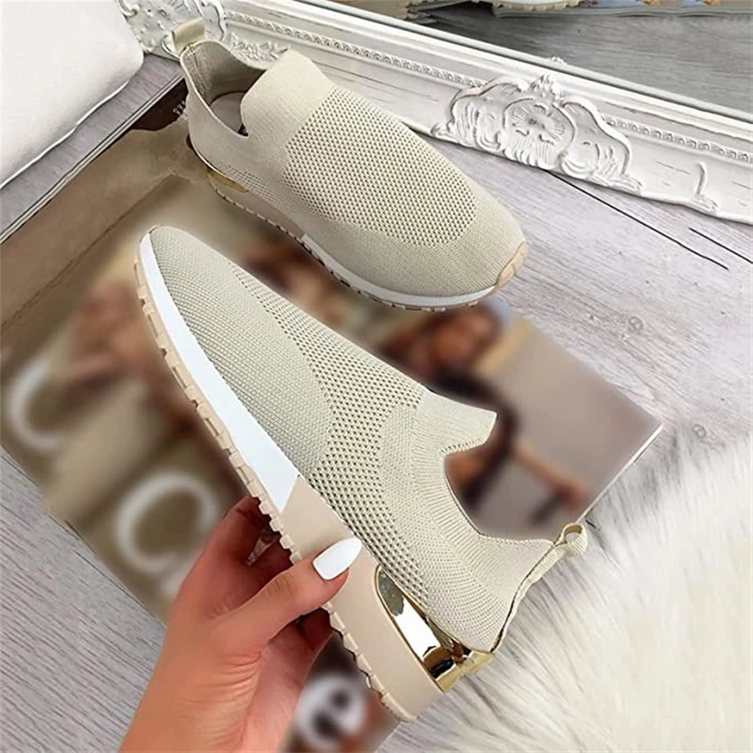 Corvette Tennis Shoes Ladmiple Gym Shoes For Women Workout Running Slip On Walking Shoes Non Slip Breathable Casual Athletic Tennis Sneakers