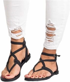 Ladmiple Sandals for Women Dressy,Womens Summer Cute Flip Flops Gladiator Strappy Sandal Casual Roman Beach Flat Shoes Slip On Heeled Sandals