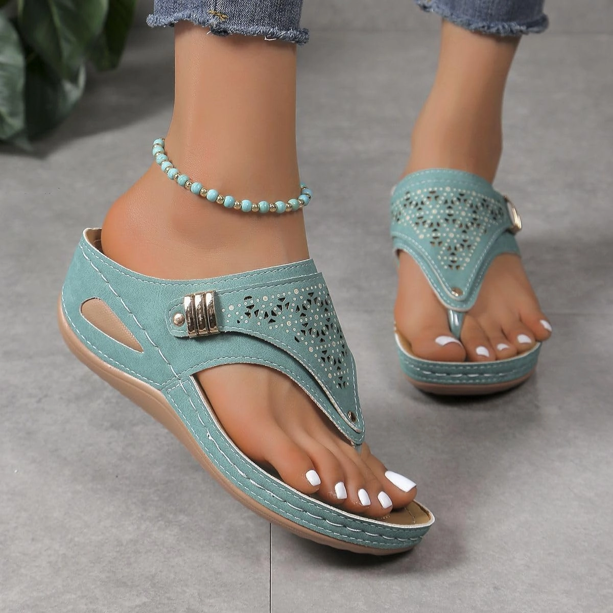 Slip On Shoes Quilted Ladmiple Sandals Women Dressy Summer Flat Cute Casual Beach Shoes Orthopedic Arch Support Thong Flip Flops Orthotic Slides