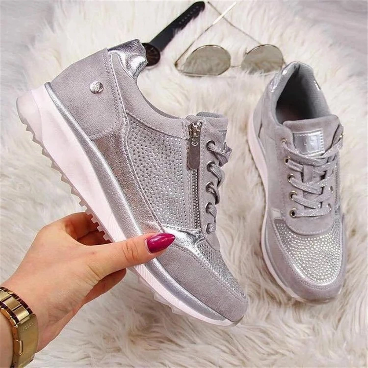 Snow Boots Slip On Ladmiple Shoes For Women Sneakers Slip Ons Lace ups Casual Leather Walking Shoes Summer Fashion Platform Flats Loafers