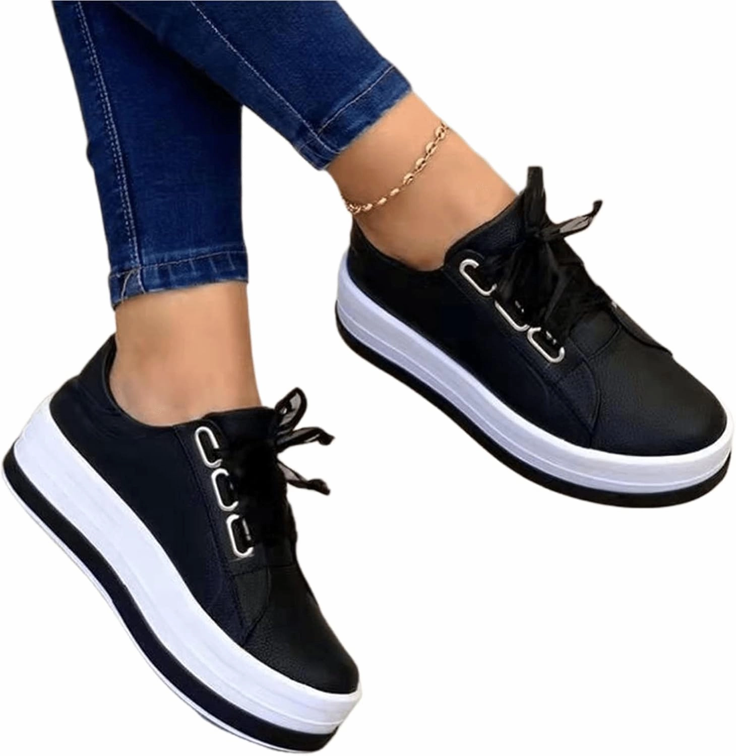 Marshmallow Slip On Ladmiple Shoes For Women Sneakers Slip Ons Memory Foam Comfort Walking Shoes Fashion Casual Summer Platform Flats Loafer