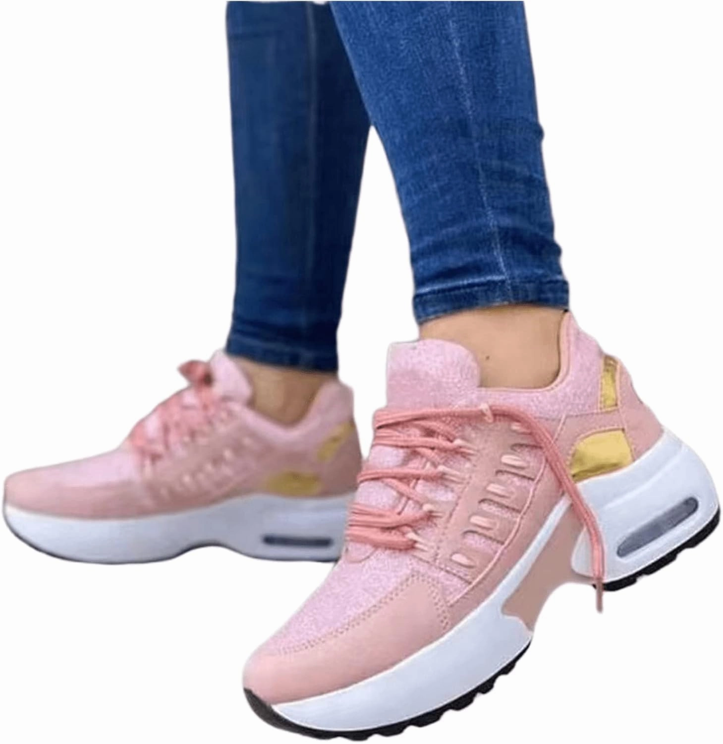 Ladmiple Shoes For Women Sneakers Slip Ons Walking Running Shoes Non Slip Tennis Fashion Sneakers Slip On Platform Shoes Platform Espadrille Slip On
