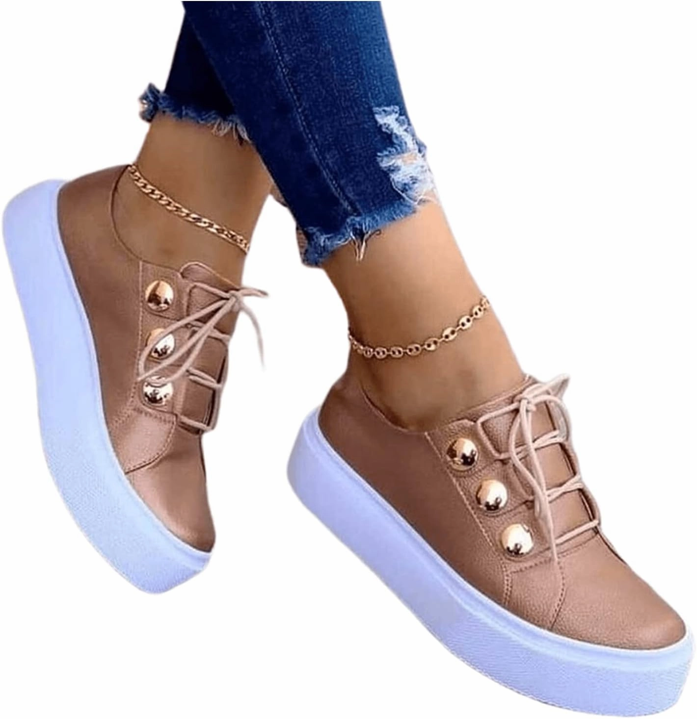 Casual Slip Ons Dress Slip Ons House Ladmiple Shoes For Women Sneakers Trendy Low Top Lace-up Walking Shoes Fashion Summer Slip On Platform Flats Loafers
