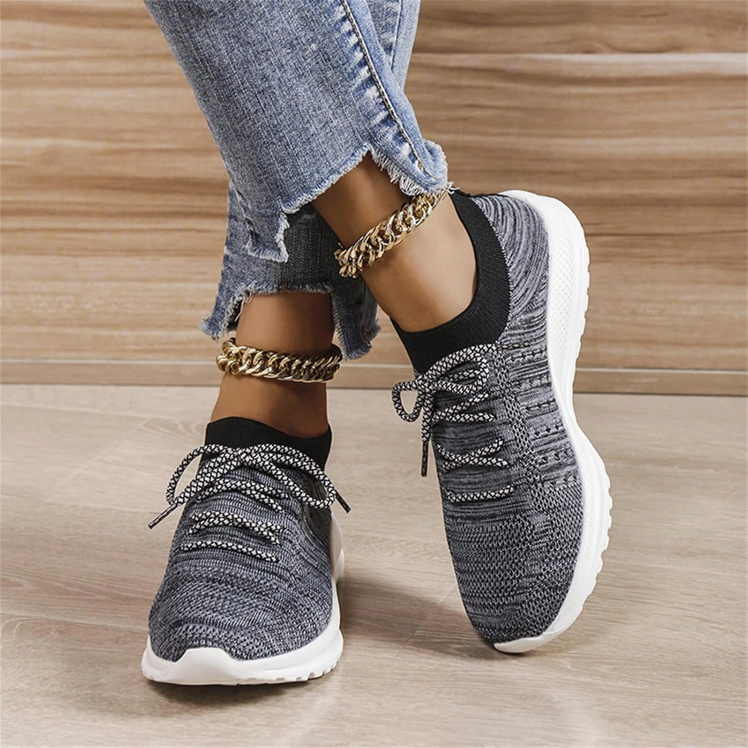 Ladmiple Womens Tennis Shoes Running Fashion Sport Gym Jogging Walking Fitness Sneakers Non Slip Slip On Athletic Shoes Slip On Hoka