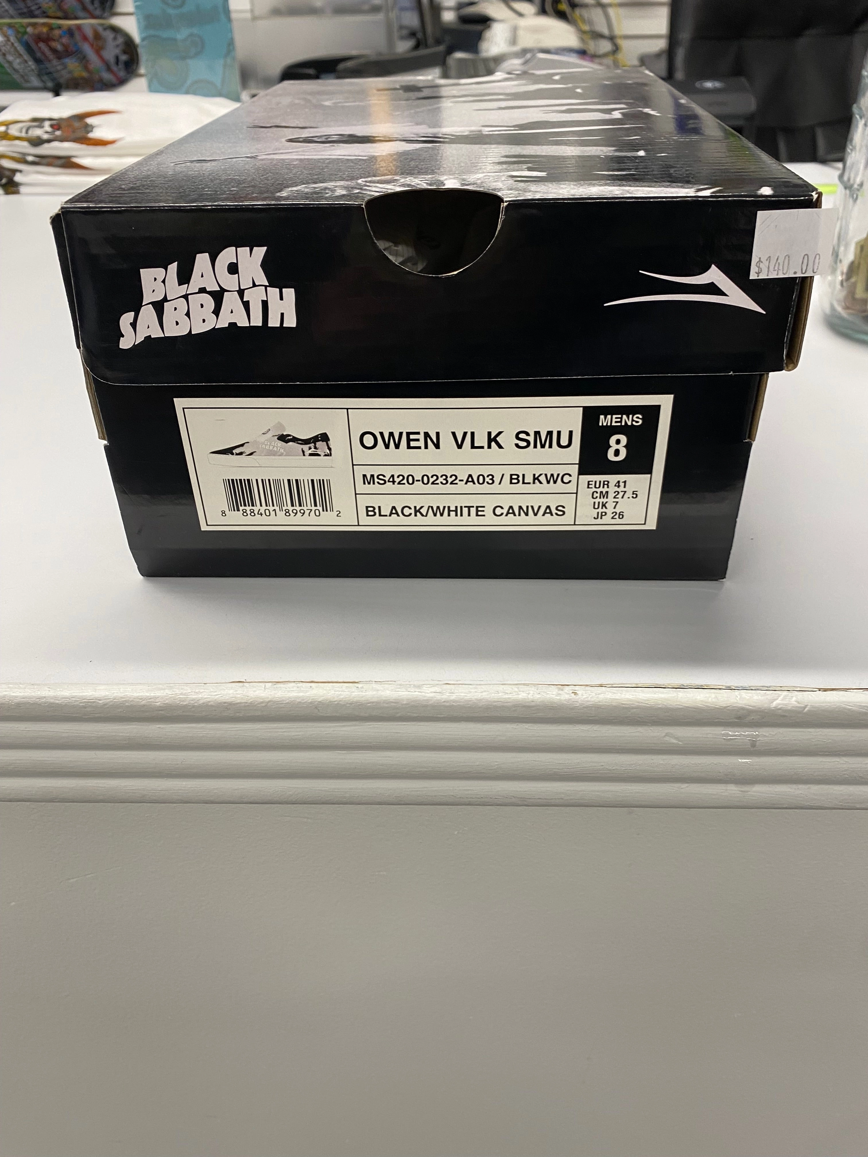 Spongebob Skate Shoes LAKAI X BLACK SABBATH OWEN BLACK/WHITE CANVAS SKATE SHOES