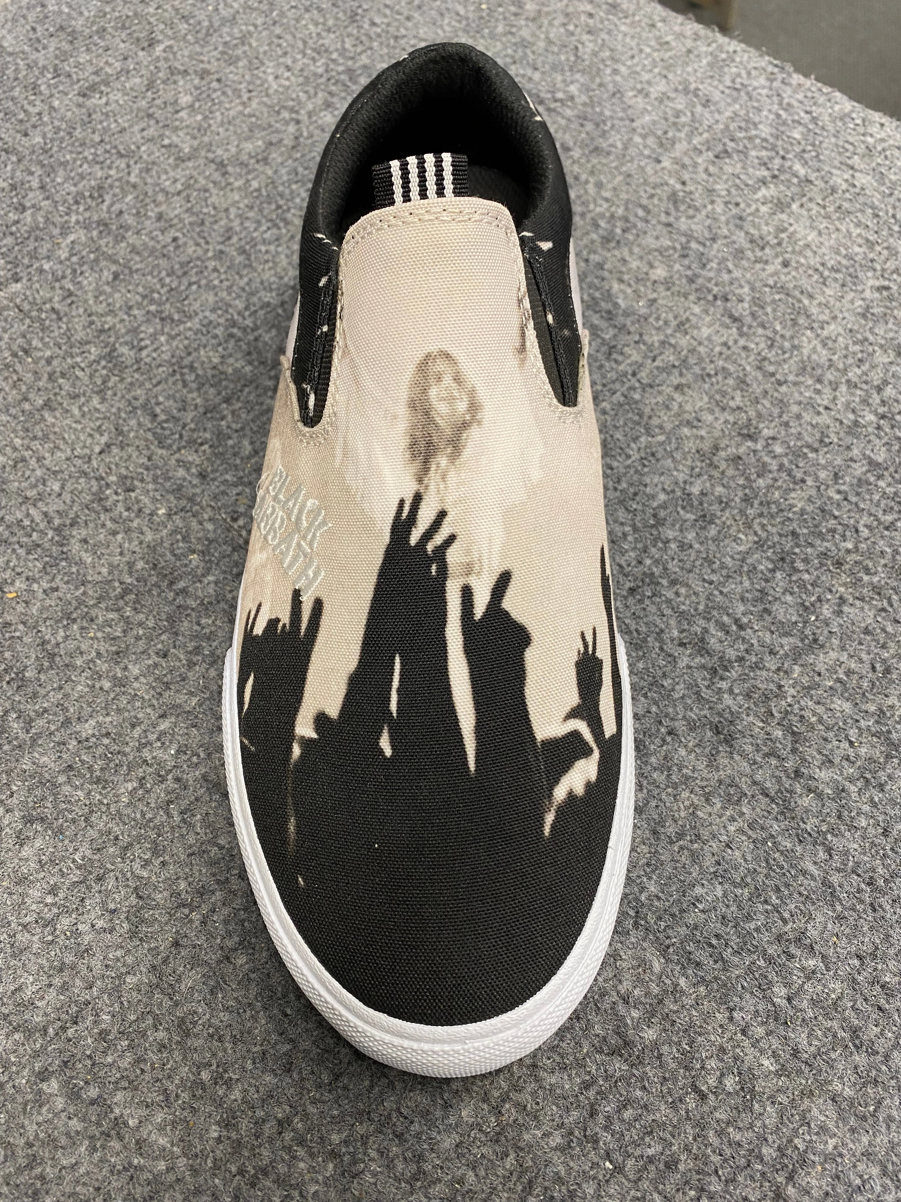 Skate Shoe Boot LAKAI X BLACK SABBATH OWEN BLACK/WHITE CANVAS SKATE SHOES